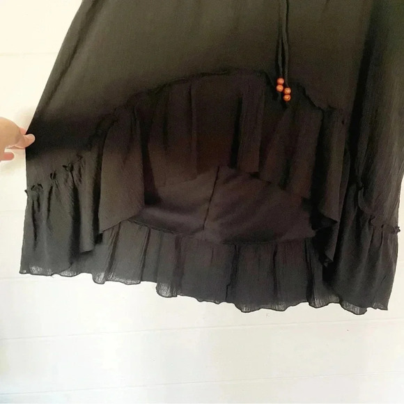 Torrid Plus Size Black Lined High-Low Ruffled Boho Midi Skirt Size 0 ( Large) - Picture 4 of 8